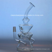 High Quality Clear Glass Water Pipe Recycler Oil Rig with 14.5mm Joint